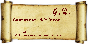 Gestetner Márton névjegykártya